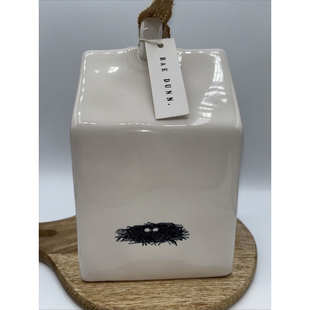 Rae Dunn “NEST” 8.5" Ceramic Cream Birdhouse Free Standing Gift By Magenta NWT - Picture 3 of 7